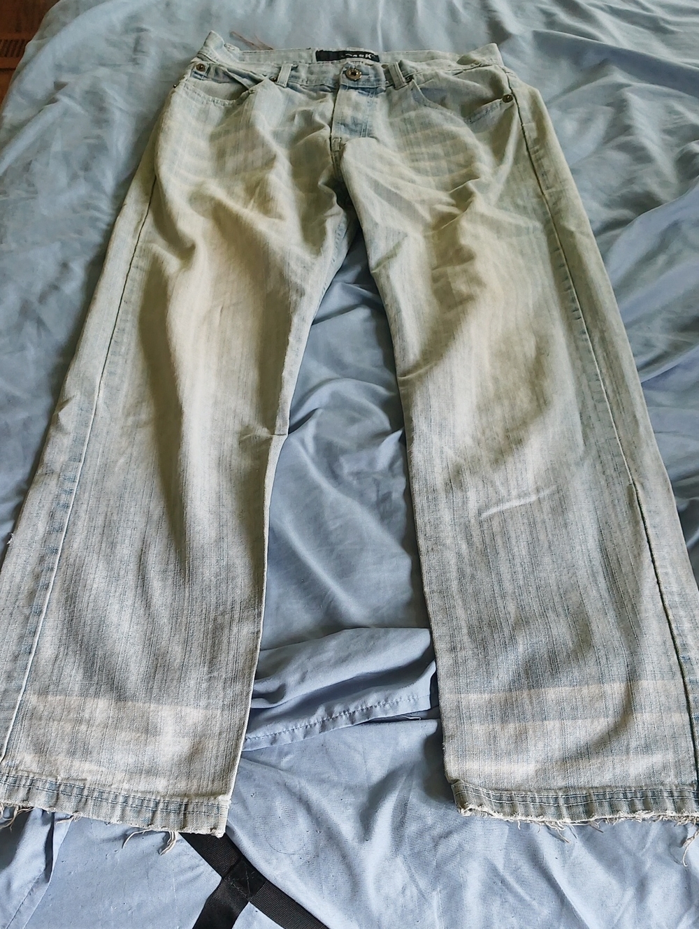 Vtg Ask Hiphop Y2k Light Wash Men’s Jeans - Casual Straight Leg Baggy Fit
